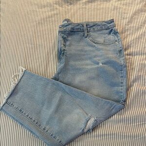 Light Blue Women's High-Waist Straight Jeans. Mid Rise SZ20